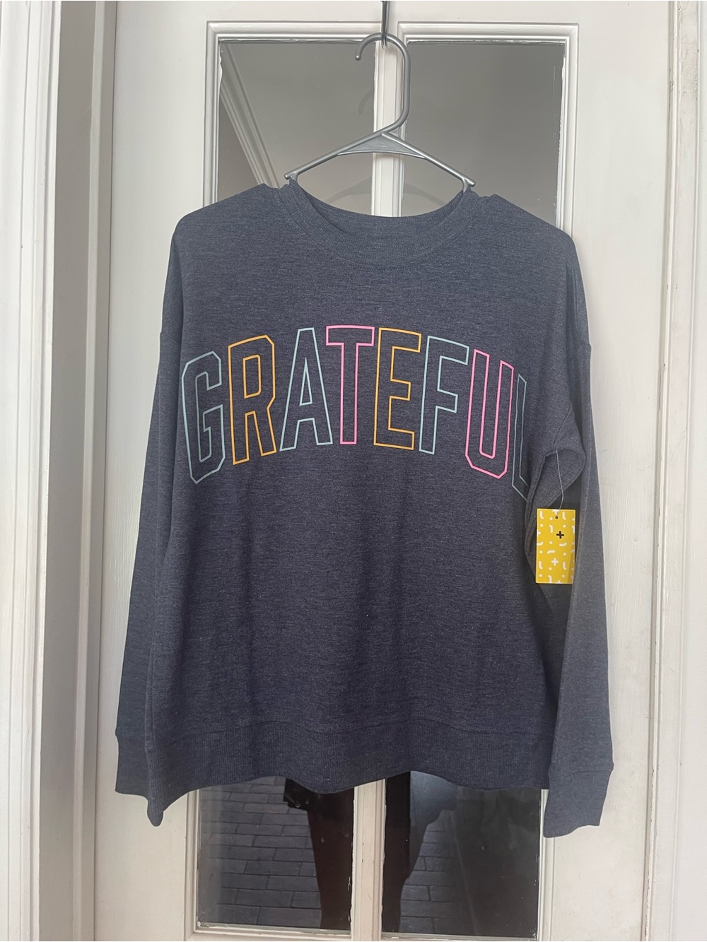 Kids Navy 'Grateful' Graphic Crewneck Sweatshirt